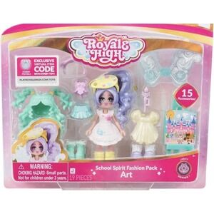 Royale High 3" School Spirit Fashion Pack: Art - Light Series 1 - Pigtails Code